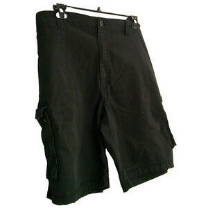 True Nation Men's Black Cargo Shorts Pockets Size 50
